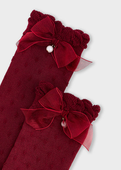 Mayoral Knee High Socks - Red