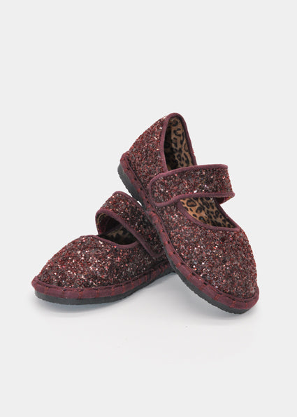Mayoral Glitter Mary Jane - Burgundy