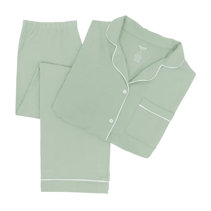 Kyte Baby Women's Long Sleeve Pajama Set - Thyme with Cloud Trim Kyte Baby Women's Long Sleeve Pajama Set - Thyme with Cloud Trim