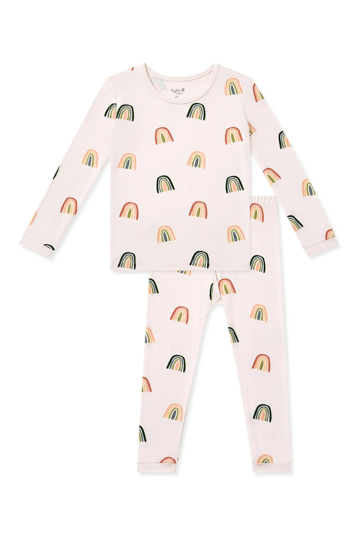 Kyte Baby Long Sleeve Toddler Pajama Set - Retro Rainbow