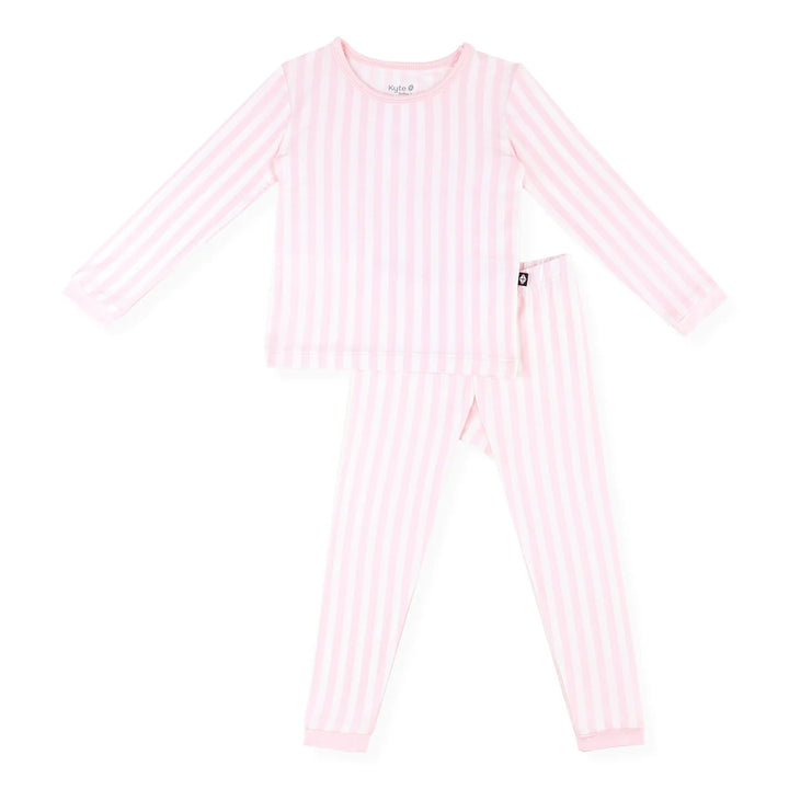 Kyte Baby Long Sleeve Toddler Pajama Set - Small Sakura Stripe