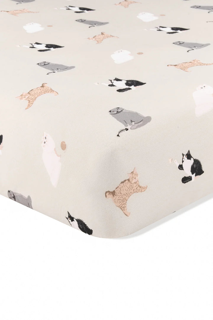 Kyte Baby Crib Sheet - Fluffy Cat