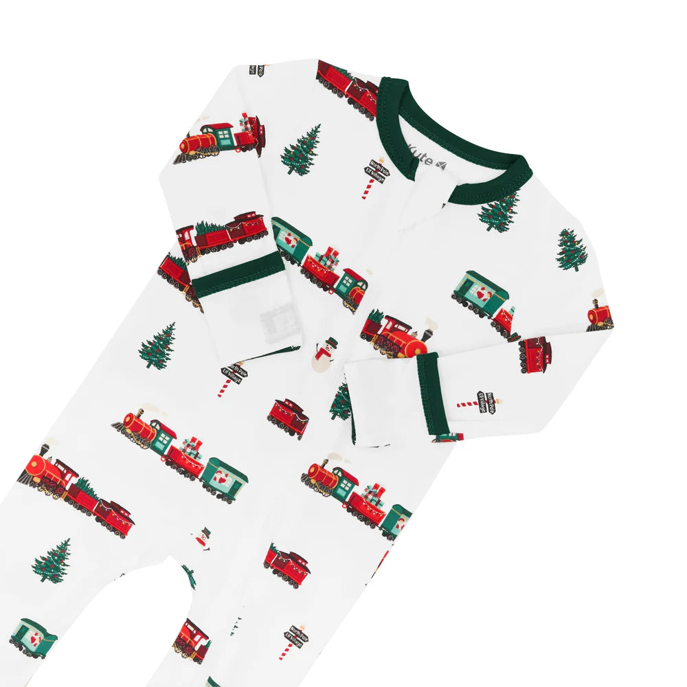 Kyte Baby Zippered Romper - Holiday Train Kyte Baby Zippered Romper - Holiday Train