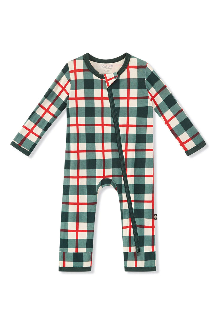 Kyte Baby Zippered Romper - Holiday Plaid