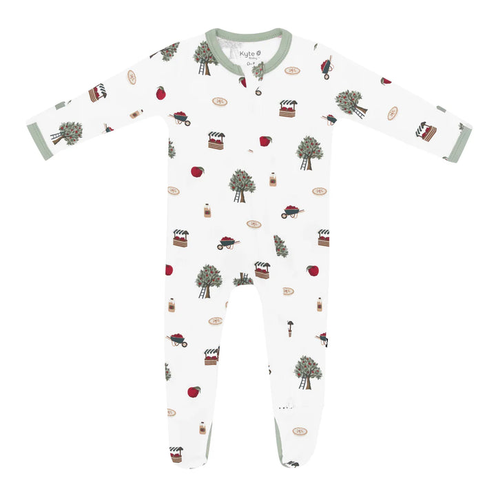 Kyte Baby Zippered Footie - Apple Orchard