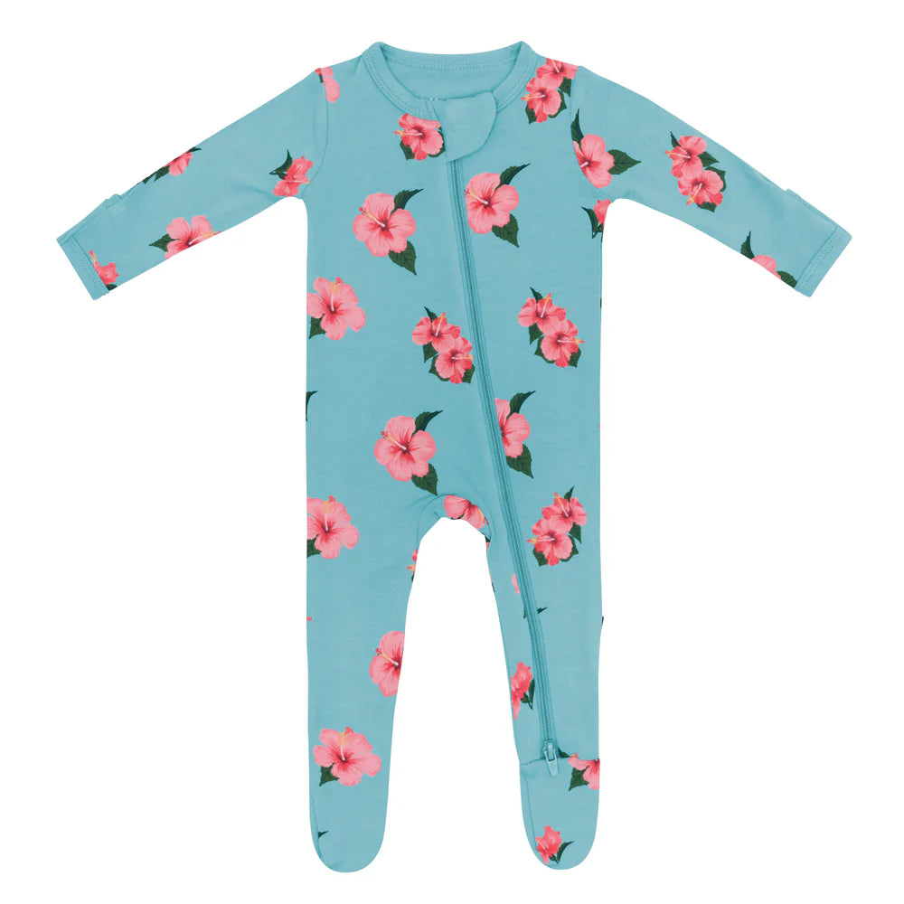 Kyte Baby Zippered Footie - Hibiscus Kyte Baby Zippered Footie - Hibiscus