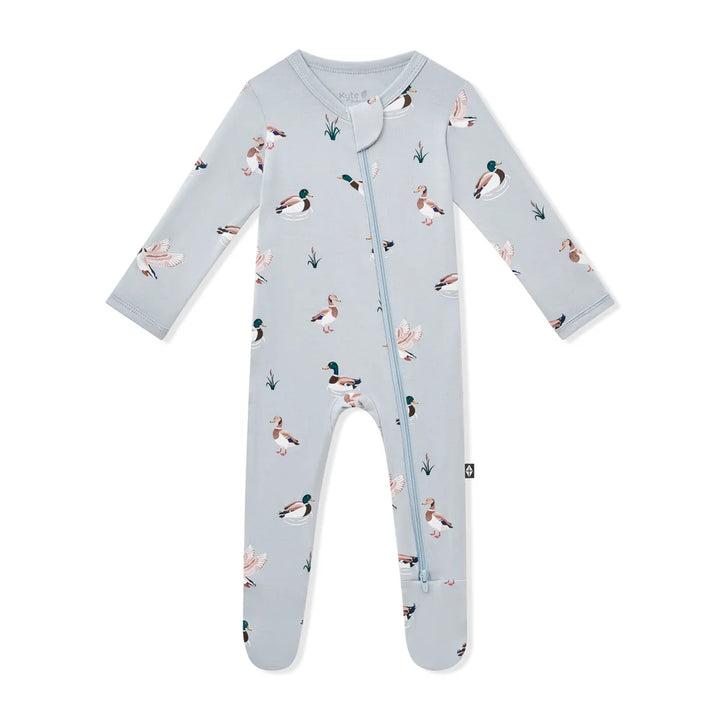 Kyte Baby Zippered Footie - Mallard Duck