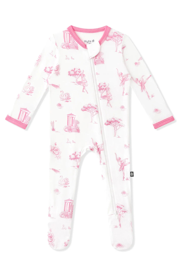 Kyte Baby Zippered Footie - Toile Ballet