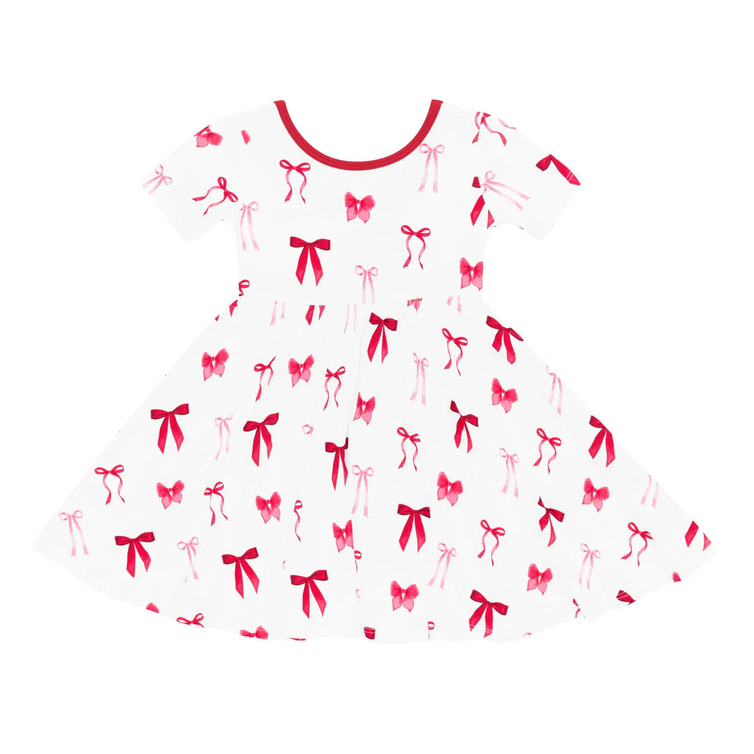Kyte Baby Short Sleeve Twirl Dress - Small Love Bow