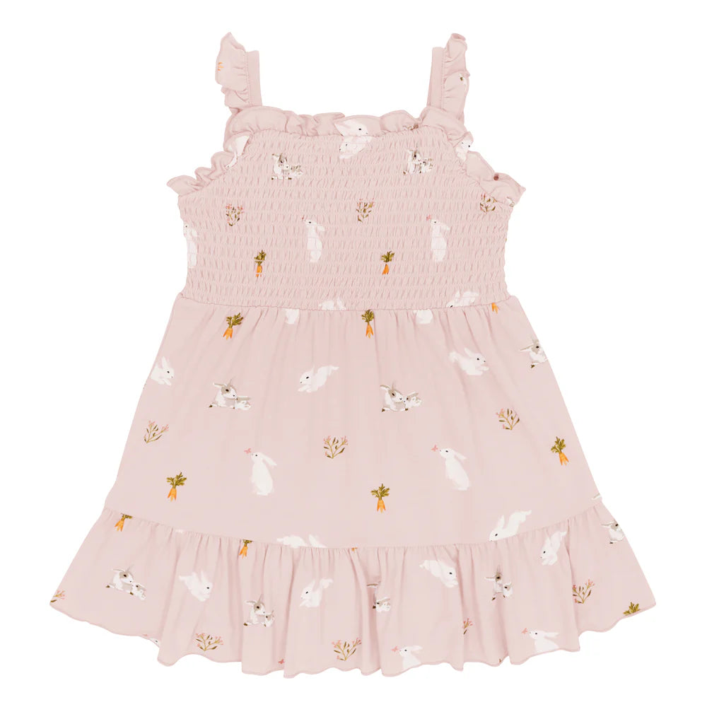 Kyte Baby Smocked Dress - Blush Rabbit Kyte Baby Smocked Dress - Blush Rabbit