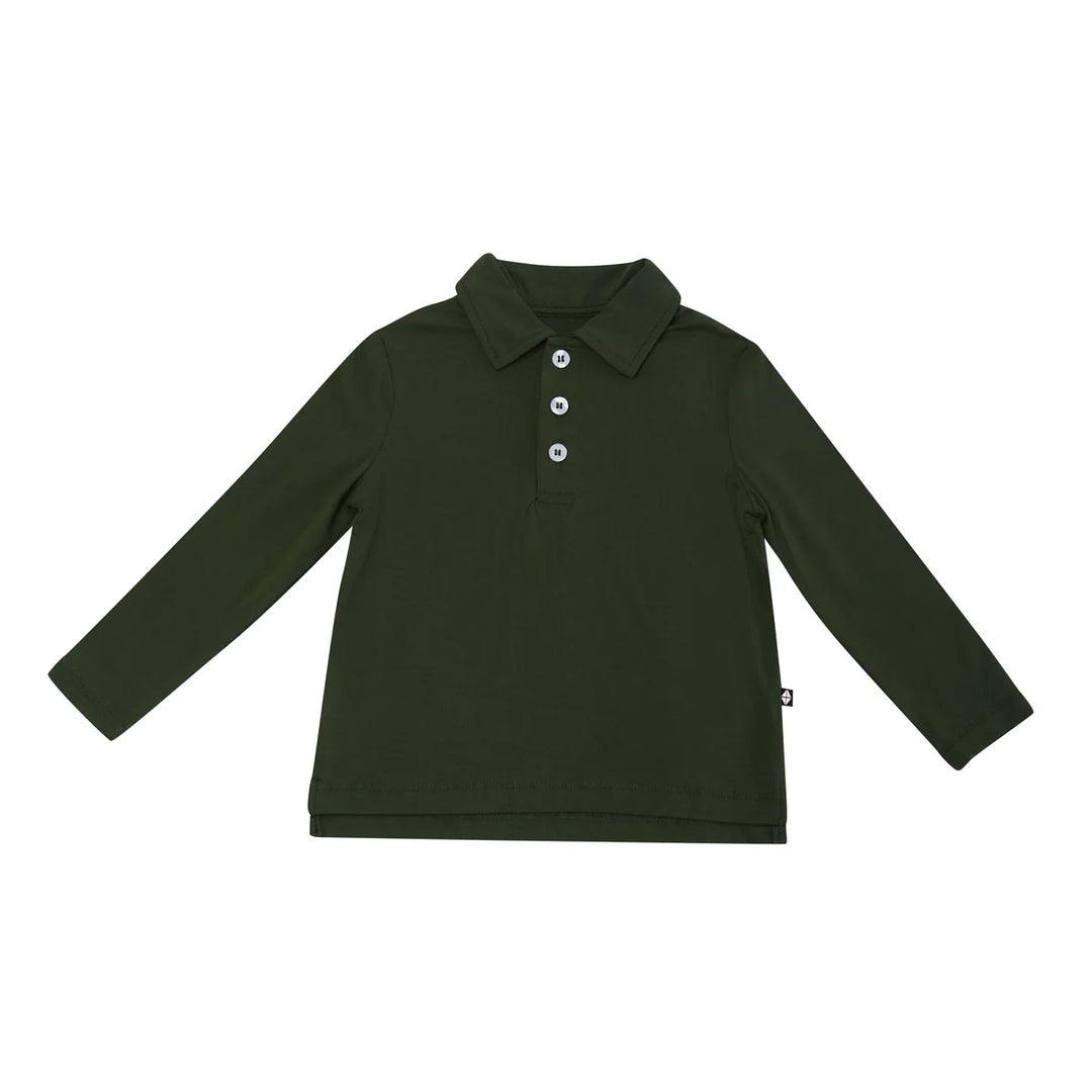 Kyte Baby Long Sleeve Toddler Polo - Fir
