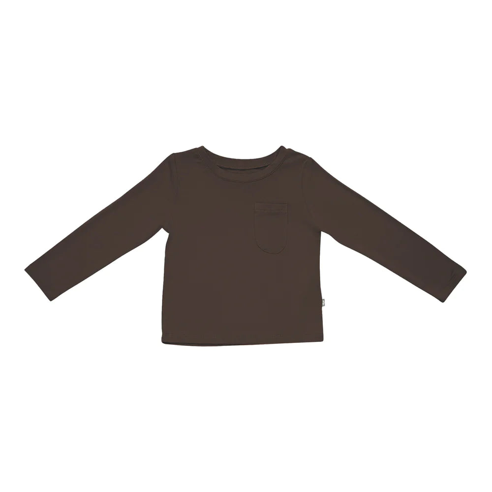Kyte Baby Long Sleeve Toddler Crew Neck Tee - Espresso