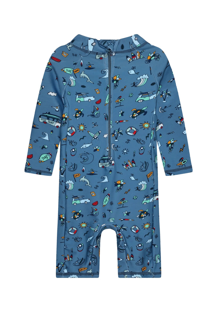 Color Kids - Raglan Swimsuit Coronet Blue
