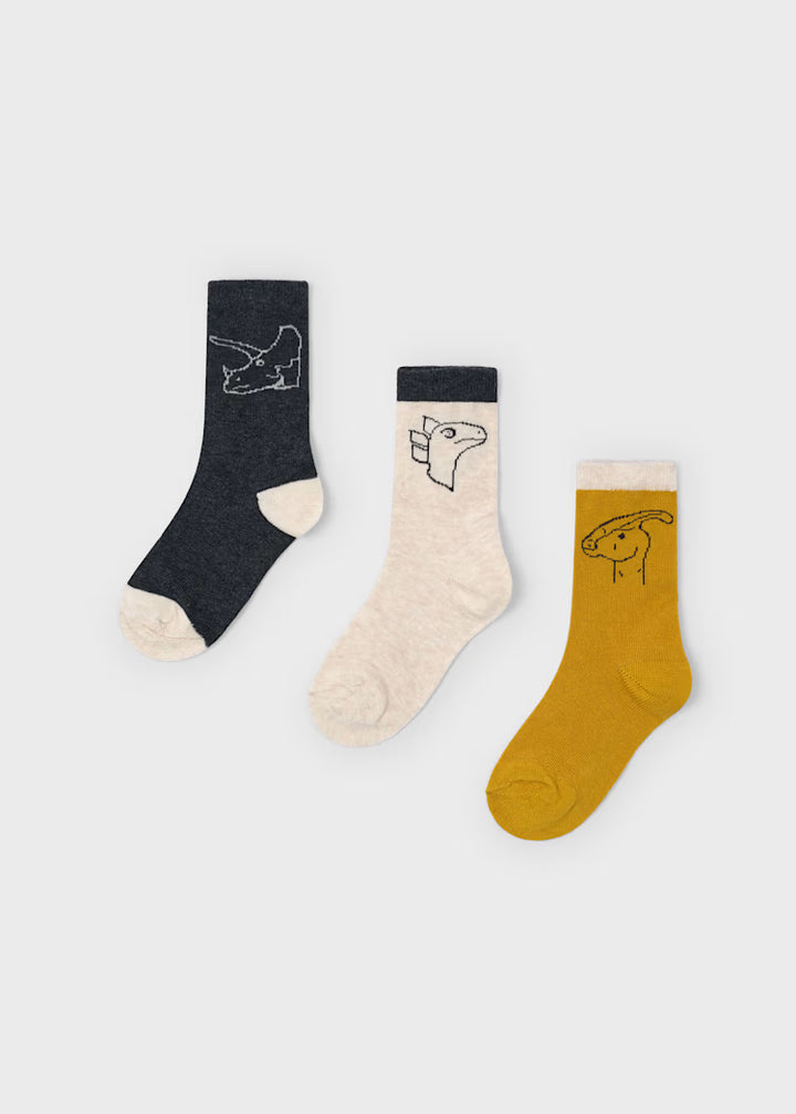 Mayoral Socks Set - 3 Pairs Mustard
