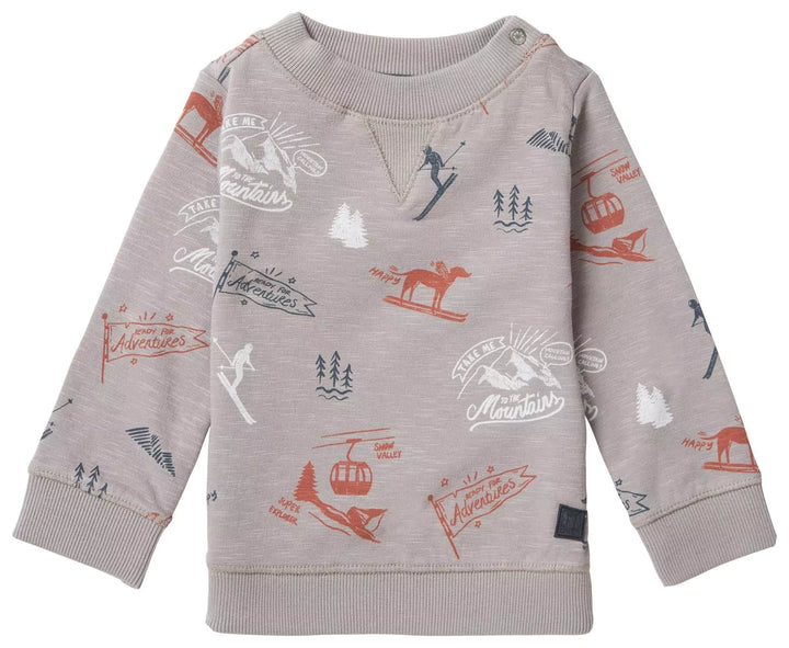 Noppies Thatcher Allover Print Long Sleeve Sweater - Rock Ridge Noppies Thatcher Allover Print Long Sleeve Sweater - Rock Ridge