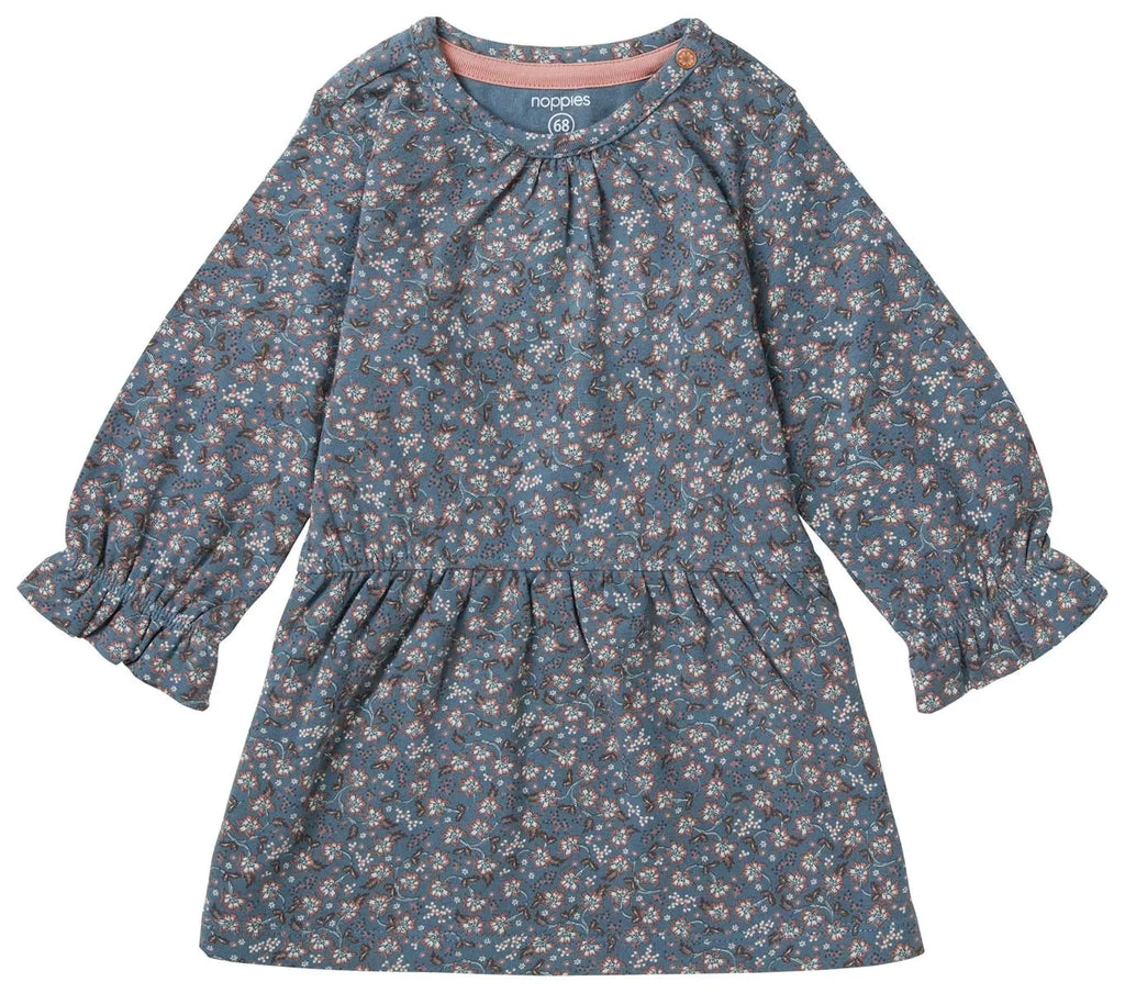 Noppies Vella Dress Long Sleeve Allover Print - Storm Blue