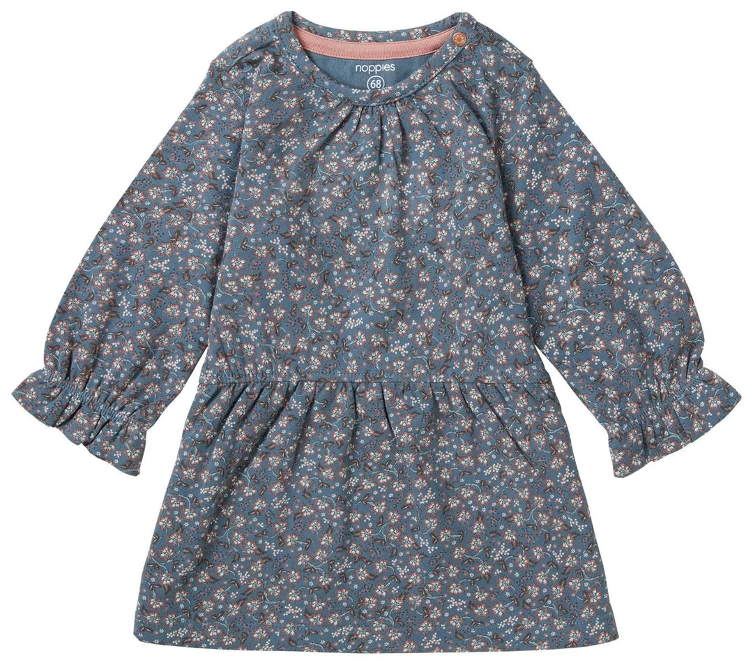 Noppies Vella Dress Long Sleeve Allover Print - Storm Blue