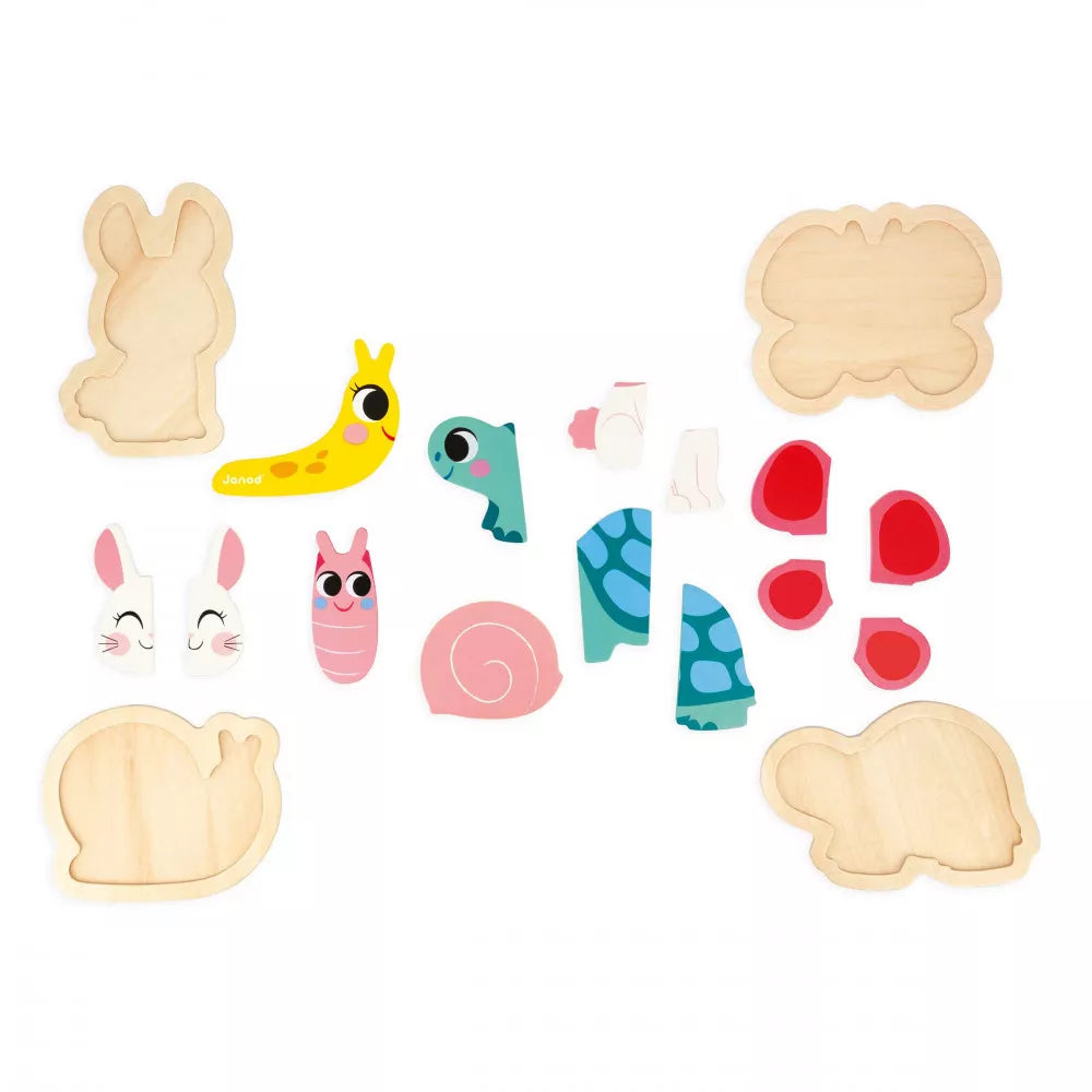 Janod 4 Progressive Puzzles - Garden Janod 4 Progressive Puzzles - Garden