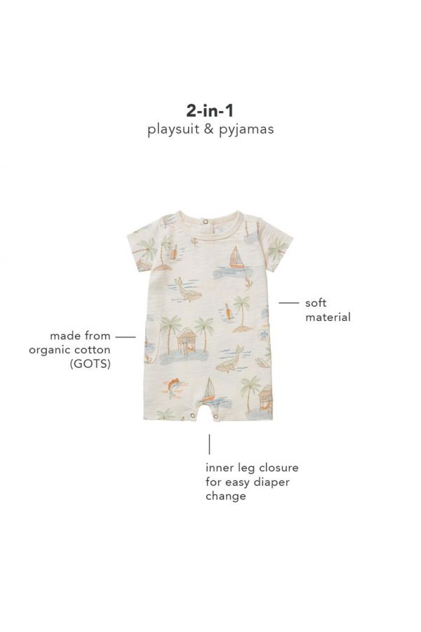 Noppies Playsuit Boxford Allover Print - Whisper White Noppies Playsuit Boxford Allover Print - Whisper White