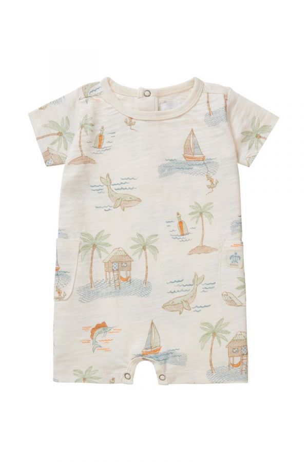 Noppies Playsuit Boxford Allover Print - Whisper White Noppies Playsuit Boxford Allover Print - Whisper White