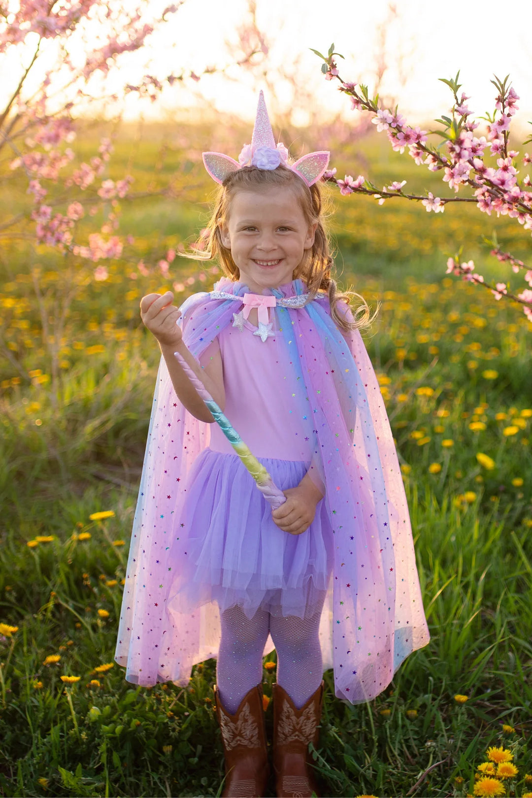 Great Pretenders Rainbow Unicorn Cape &amp; Headband Set