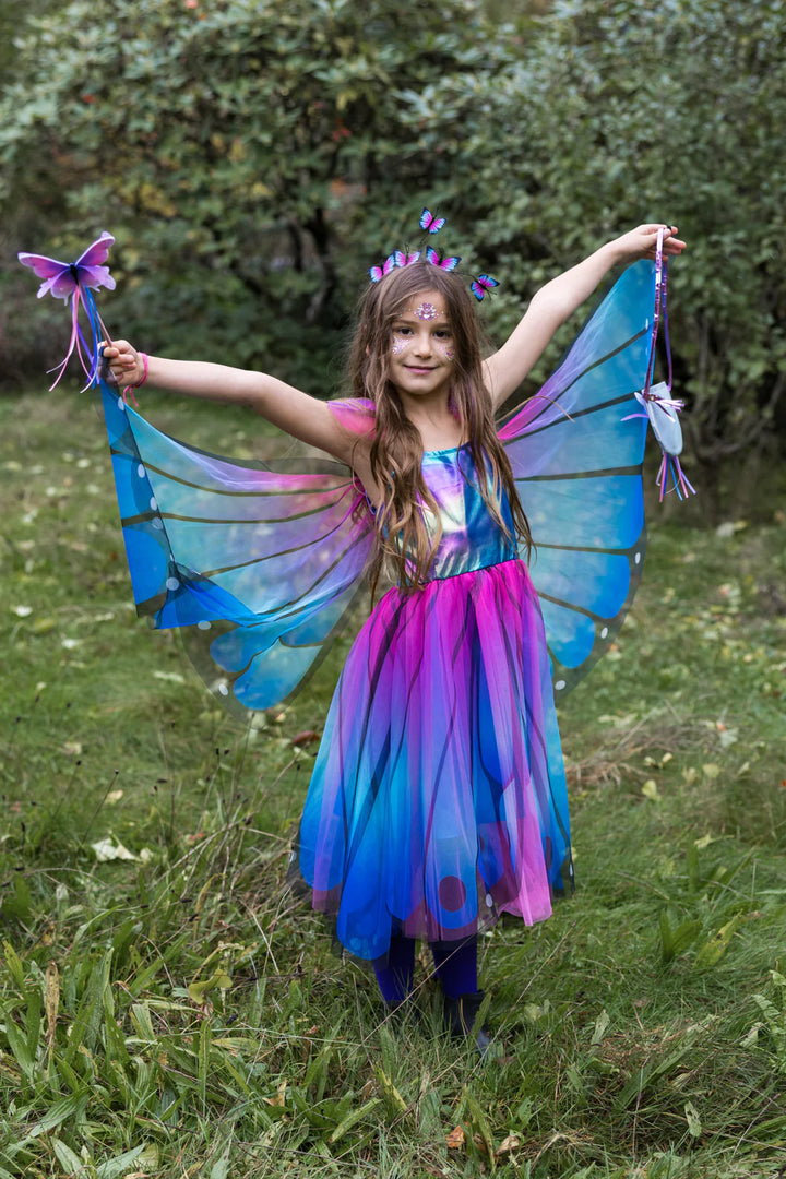 Great Pretenders Butterfly Twirl Dress with Wings &amp; Headband - Blue