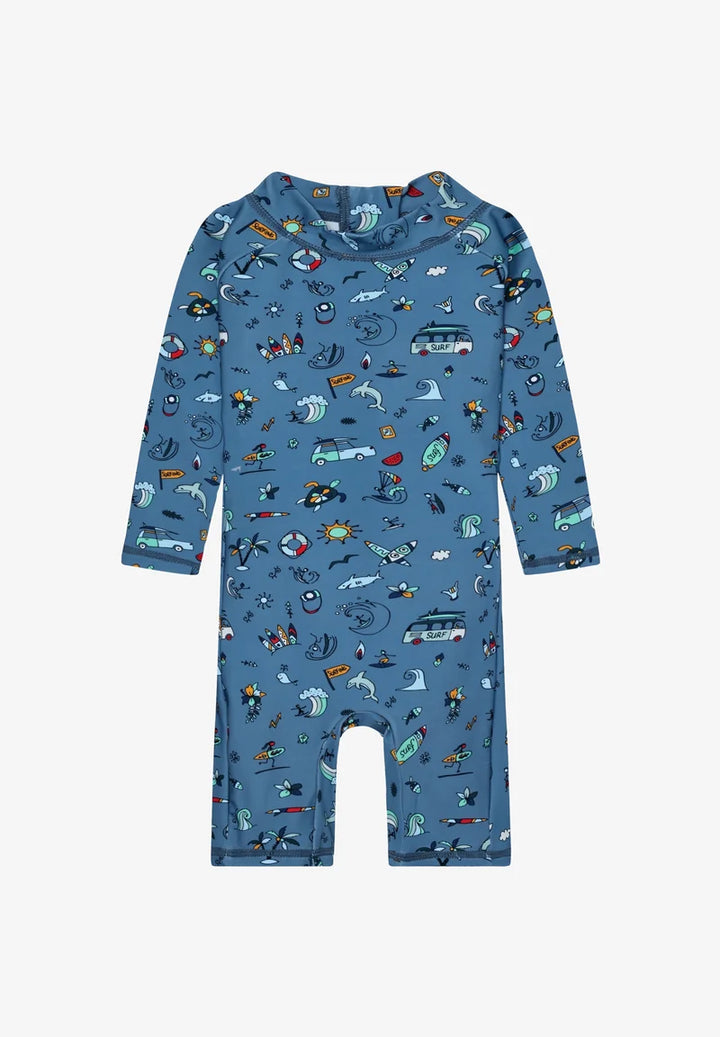 Color Kids - Raglan Swimsuit Coronet Blue