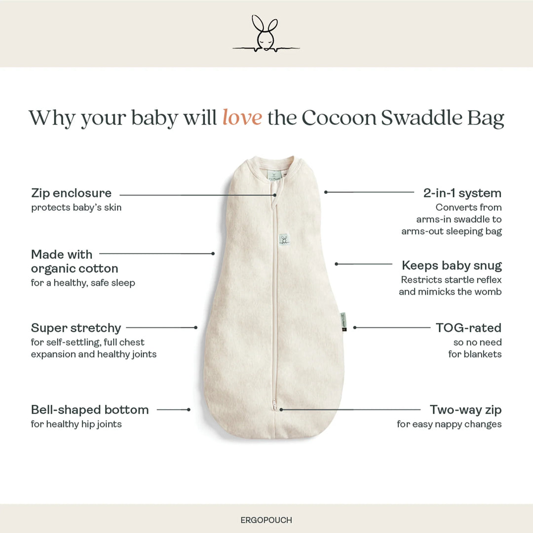 Ergopouch Cocoon 2.5 TOG Swaddle Sack - Elephant