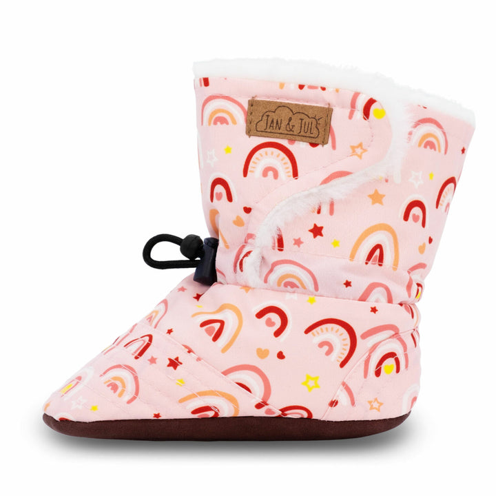 Jan & Jul Stay-Put Winter Booties - Pink Rainbow Jan & Jul Stay-Put Winter Booties - Pink Rainbow