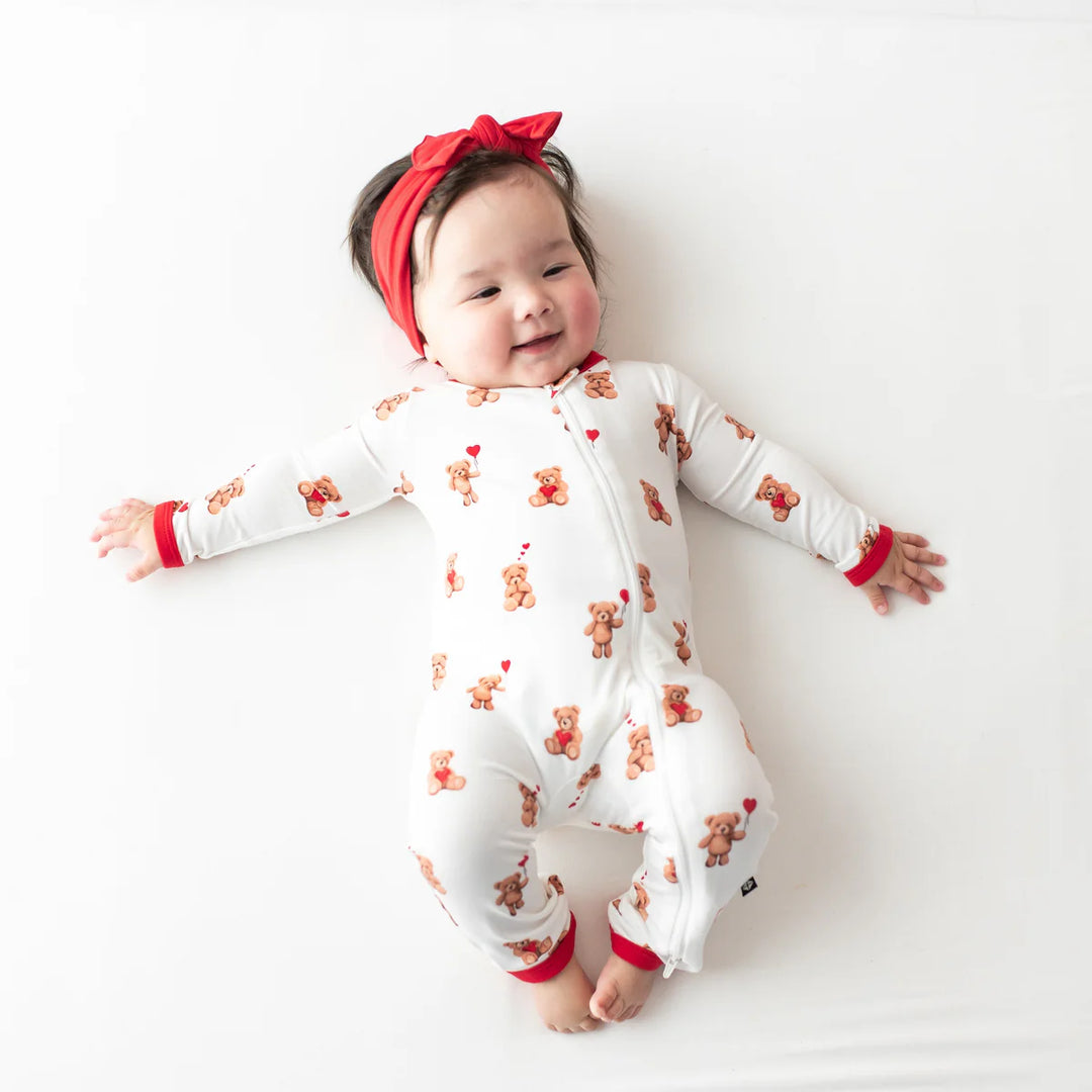 Kyte Baby Zippered Romper - Bear Hearts