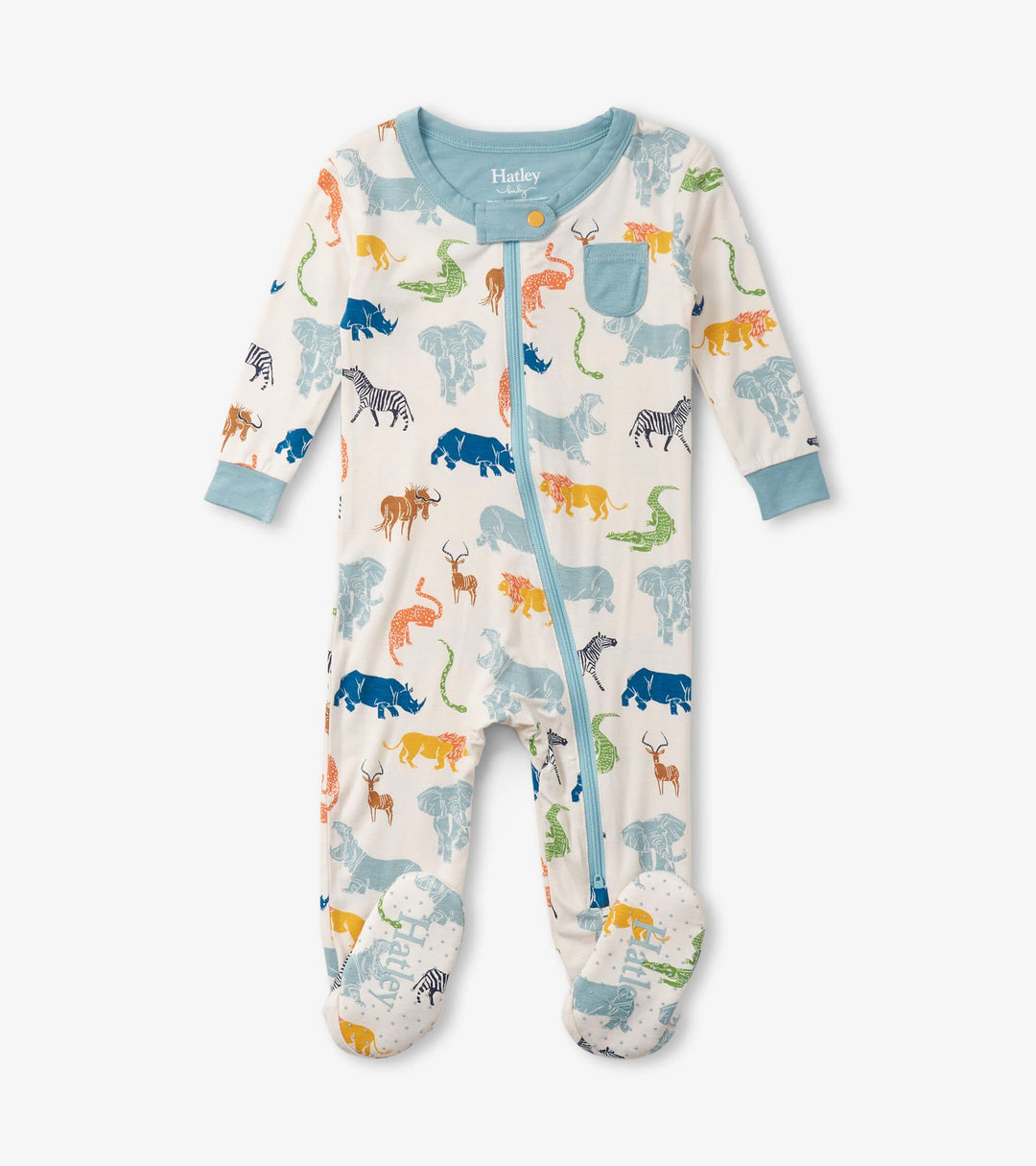Hatley Baby Bamboo Coverall - Scratchy Safari Hatley Baby Bamboo Coverall - Scratchy Safari