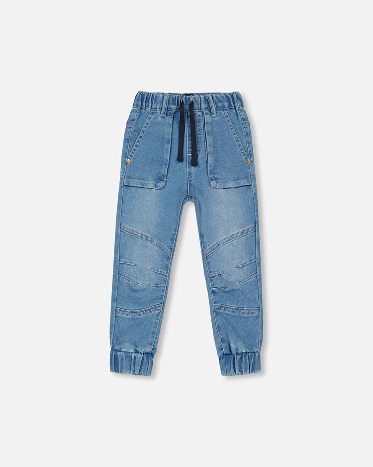 Deux Par Deux French Terry Joggers - Navy Denim Deux Par Deux French Terry Joggers - Navy Denim
