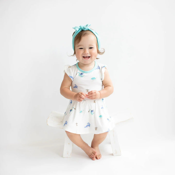 Kyte Baby Short Sleeve Twirl Bodysuit Dress Dragon