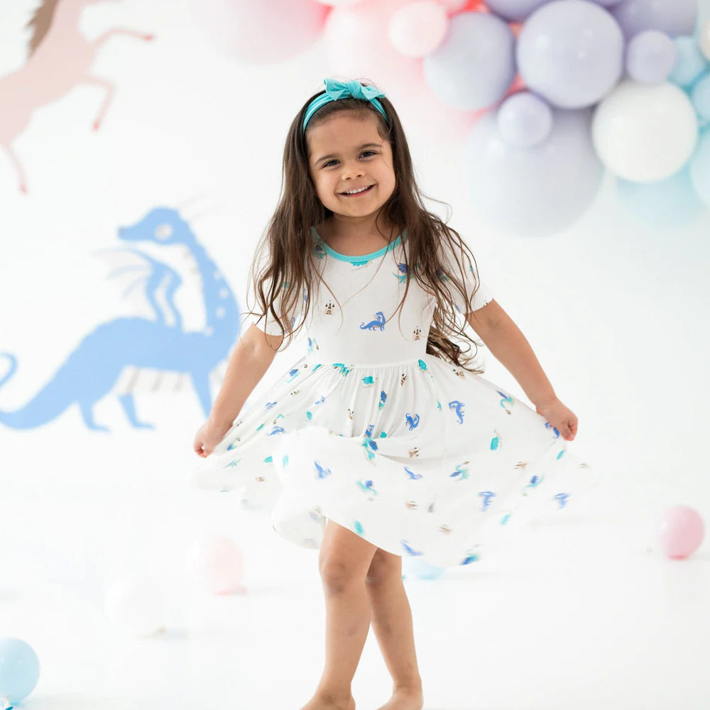 Kyte Baby Short Sleeve Twirl Dress - Dragon Kyte Baby Short Sleeve Twirl Dress - Dragon