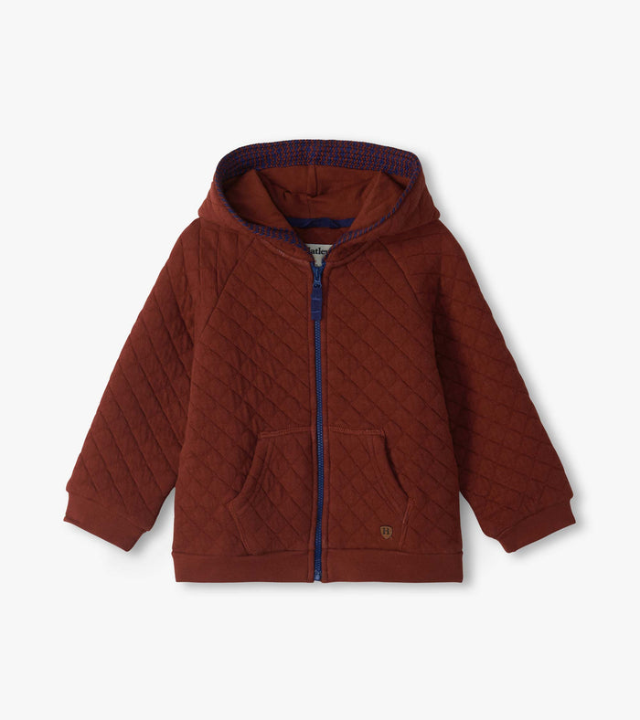 Hatley Boys Madder Brown Quilted Hoddie