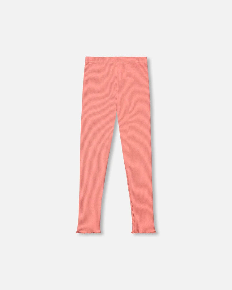 Deux Par Deux Ribbed Leggings - Terra Cotta Deux Par Deux Ribbed Leggings - Terra Cotta