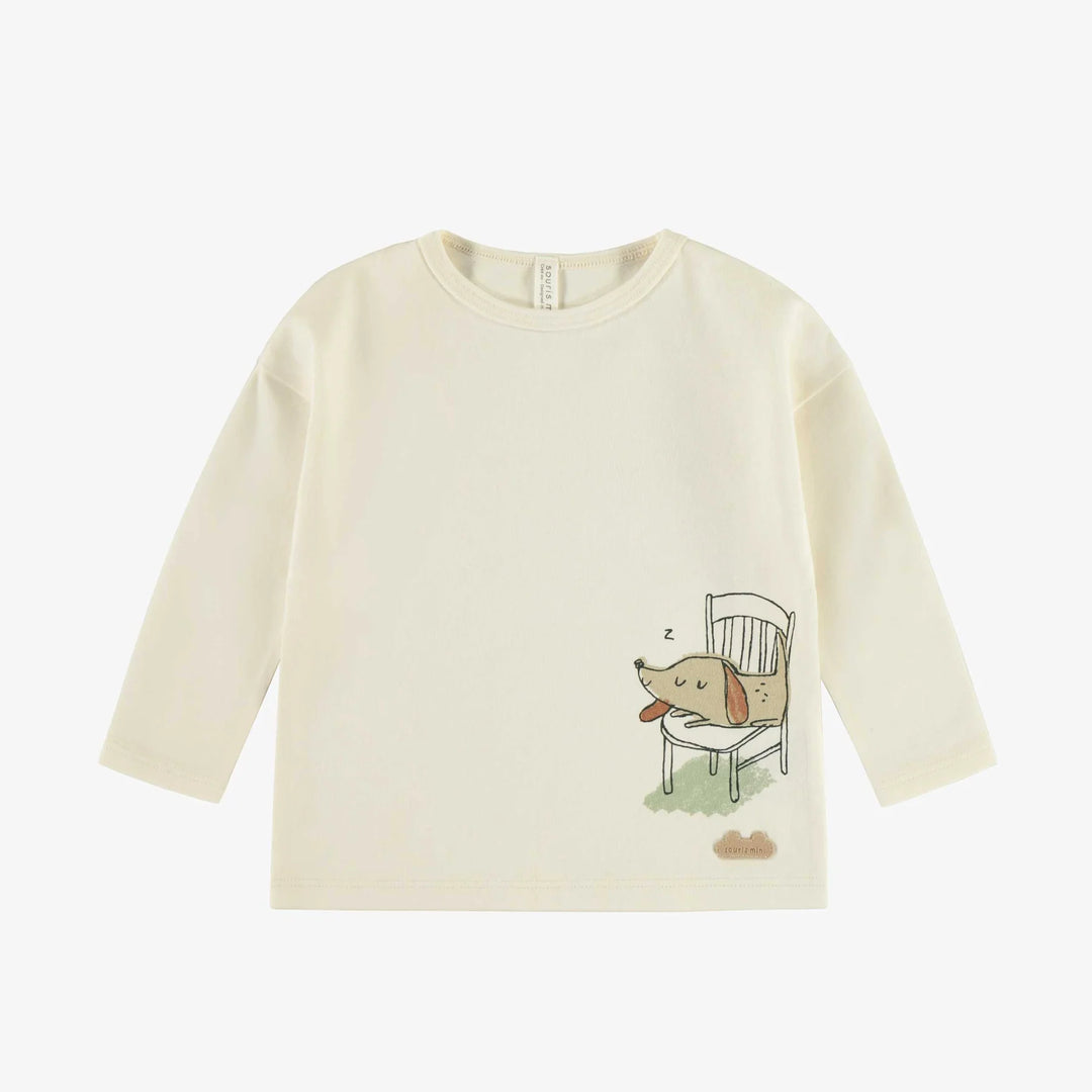 Souris Mini Cream Patterned Long Sleeved T-Shirt Souris Mini Cream Patterned Long Sleeved T-Shirt