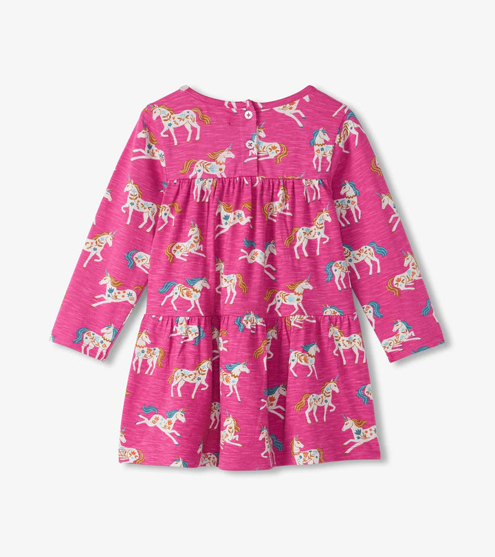 Hatley Gathered Tier Dress - Folksy Unicorn Hatley Gathered Tier Dress - Folksy Unicorn