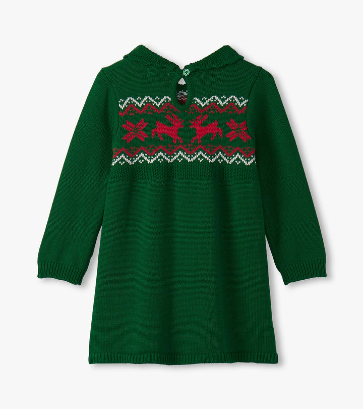 Hatley Cable Knit Sweater Dress - Eden Green