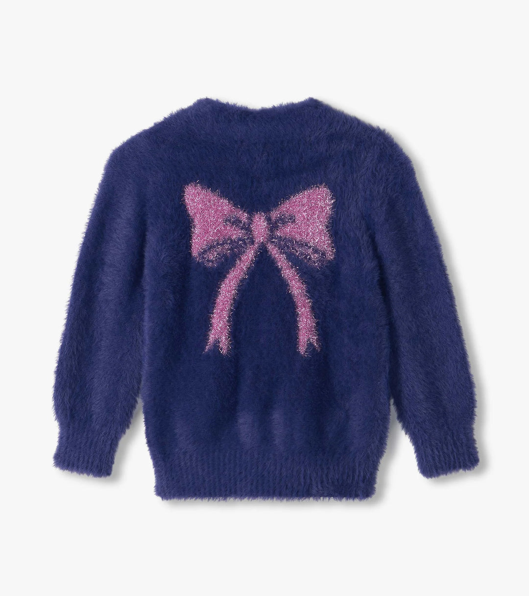 Hatley Girls Pink Bows Fuzzy Cardigan