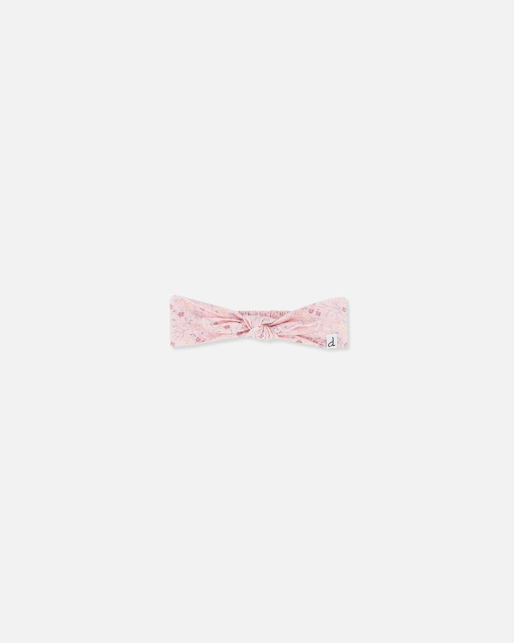 Deux Par Deux Organic Cotton Headband - Pink Small Flower Deux Par Deux Organic Cotton Headband - Pink Small Flower