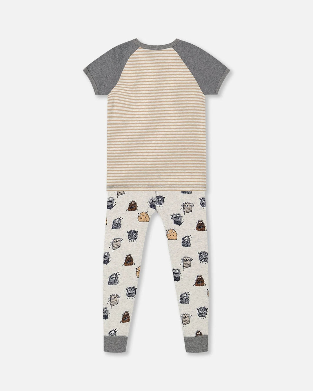 Deux Par Deux Organic Cotton Two Piece Pajama Set - Printed Monsters