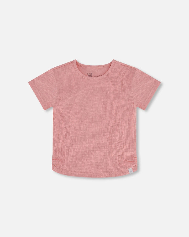 Deux Par Deux Crinkle Jersey Top - Silver Pink