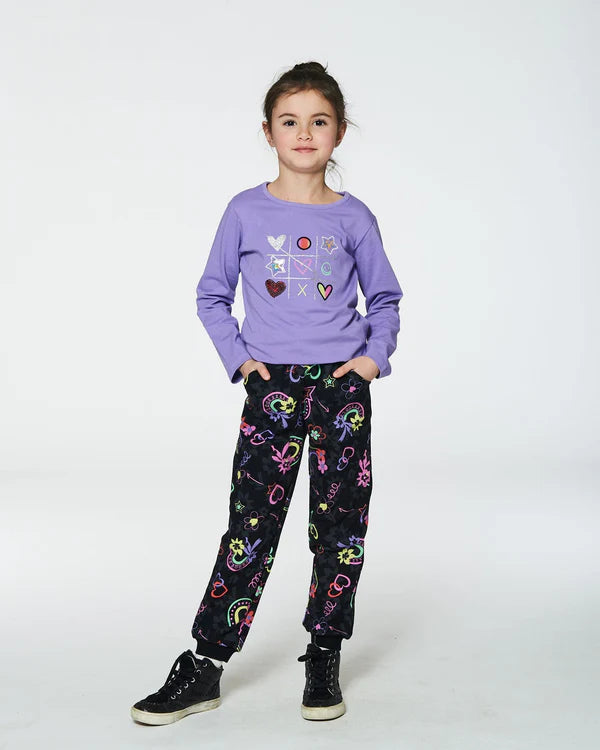 Deux Par Deux Long Sleeve Tee - Purple Deux Par Deux Long Sleeve Tee - Purple