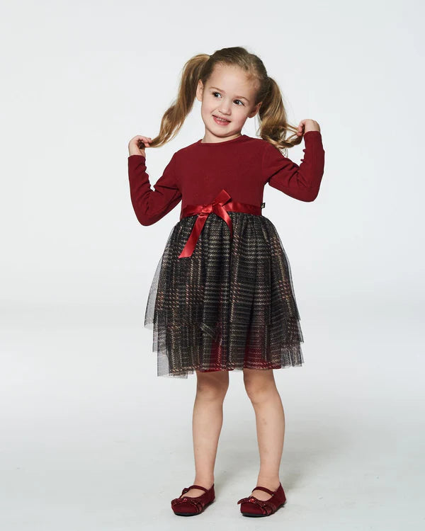 Deux Par Deux Holiday Dress - Jester Red Plaid