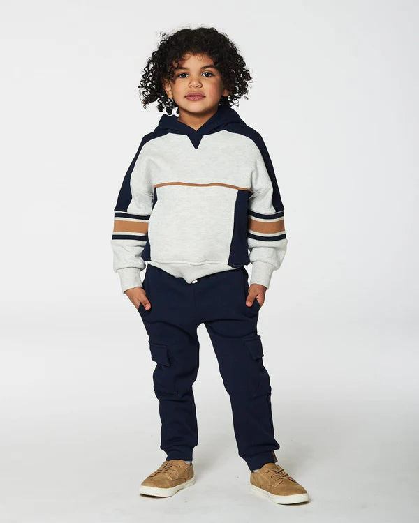 Deux Par Deux Fleece Sweatpants with Cargo Pockets - Peacoat/Navy