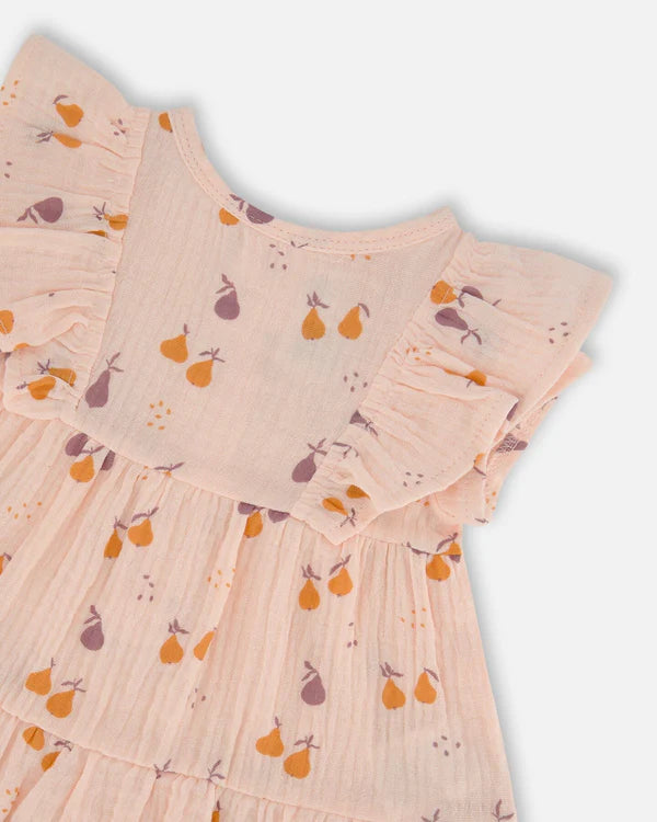 Deux Par Deux Muslin Tunic &amp; Jersey Leggings Set - Printed Pear