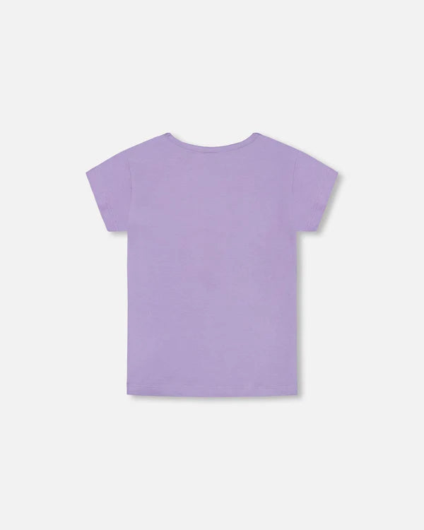 Deux Par Deux Organic Cotton Tee - Lavender Popcicle