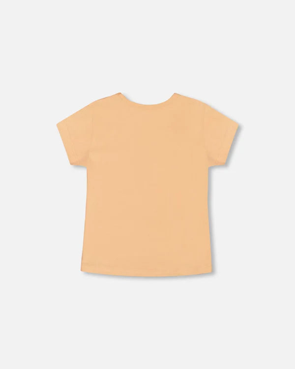 Deux Par Deux Organic Cotton Tee - Caramel Cream Flowers