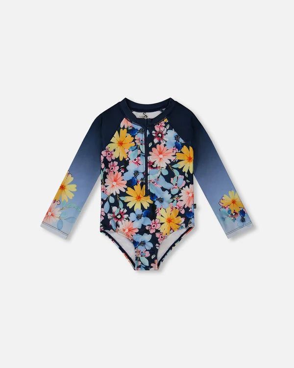 Deux Par Deux Long Sleeve Rashgard - Flowers